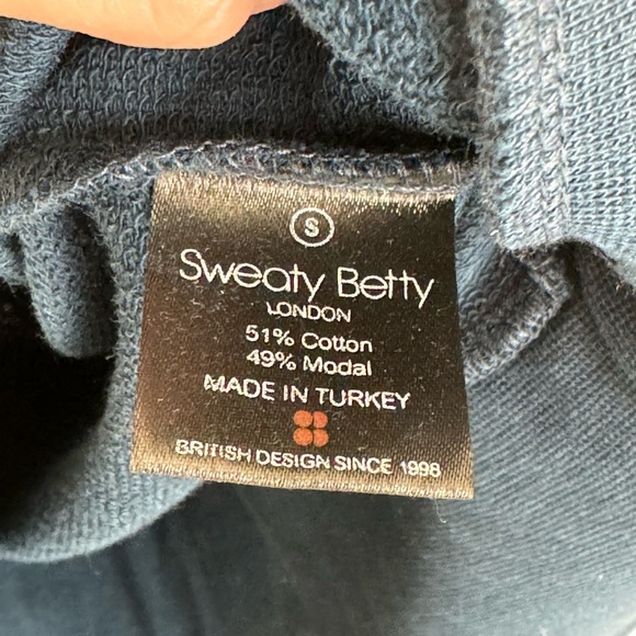 Sweaty Betty Womens Colorblock Chevron Sweatshirt Size S Pullover Blue Black - Picture 3 of 6